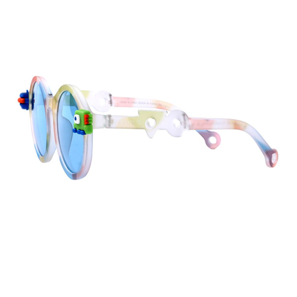 3Fold White Translucent 3d element Frame Anti Ultraviolet Unisex Sunglasses for Toddlers with Pouch Hardcase Storage