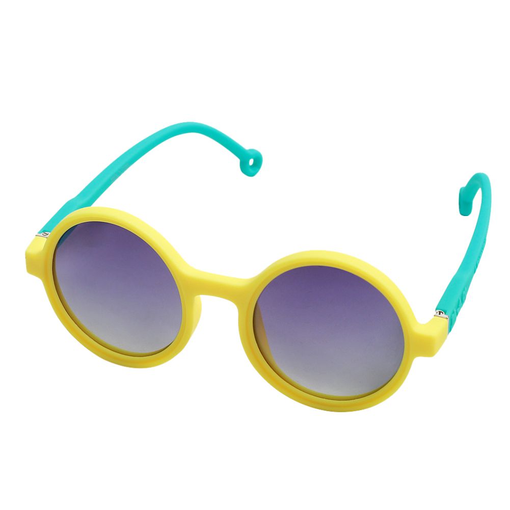 Yellow Frame with Blue Arms, Anti Ultraviolet Unisex Sunglasses for Toddlers with Hardcase Storage