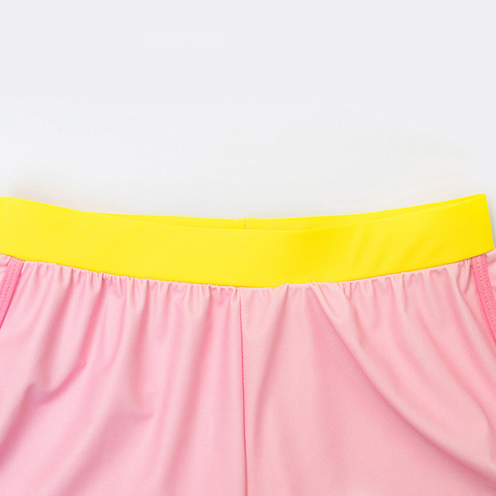 Little Surprise Box,3 pcs Pink ThunderBolt Matching Top,Leggings & Jacket style Swimwear set for Pre teens & Teens