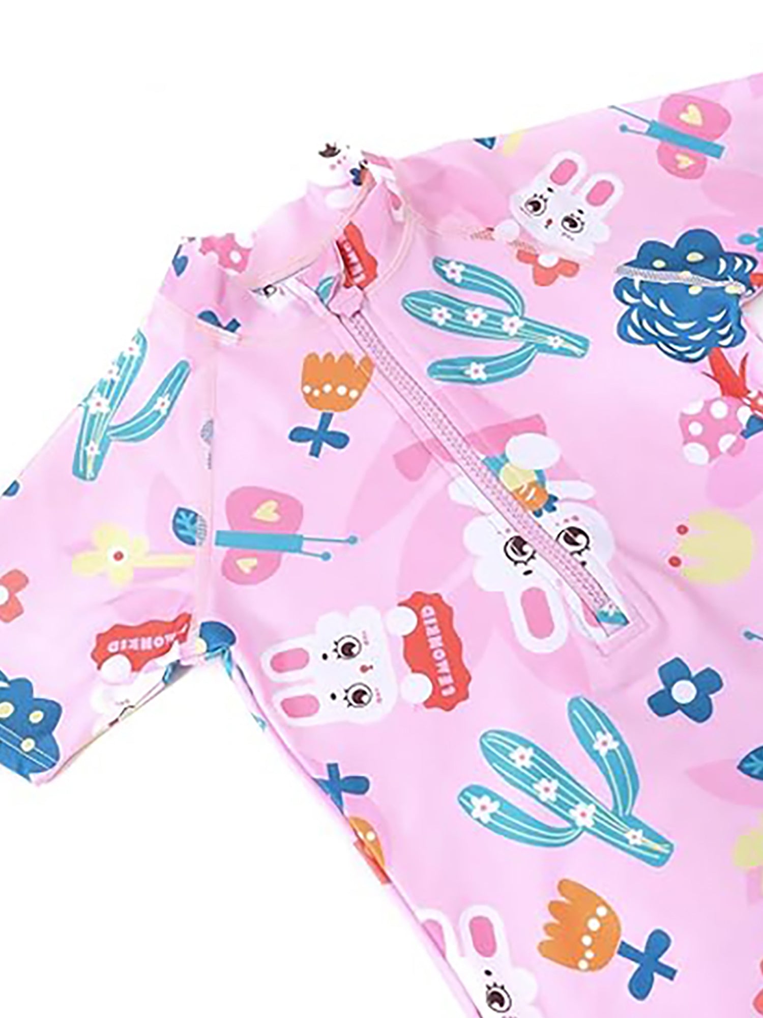 Pink Bunny Kids Swimwear with matching Swim Cap with UPF 50+&Free Washbag