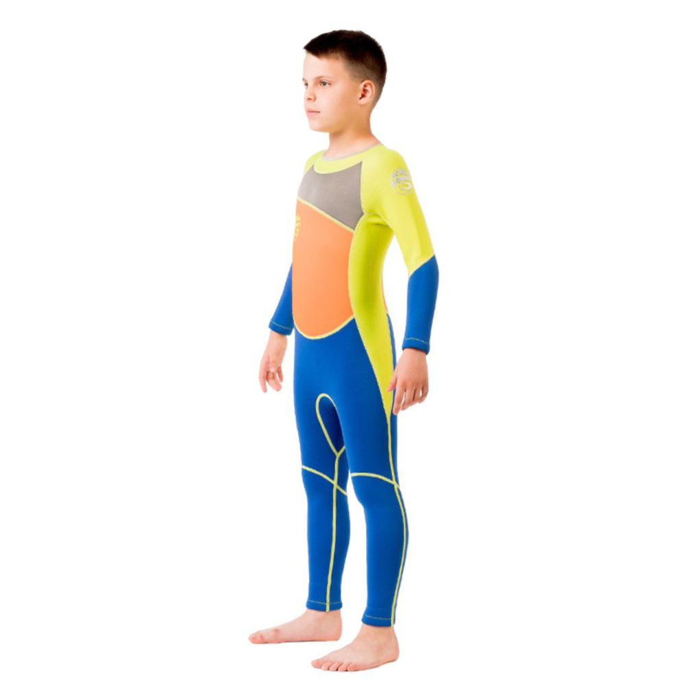 Fluroscent GreenOrangeBlue Full Length Scuba Swimsuit 2.5mm Neoprene Swimwear for water adventures for Teens and Adults