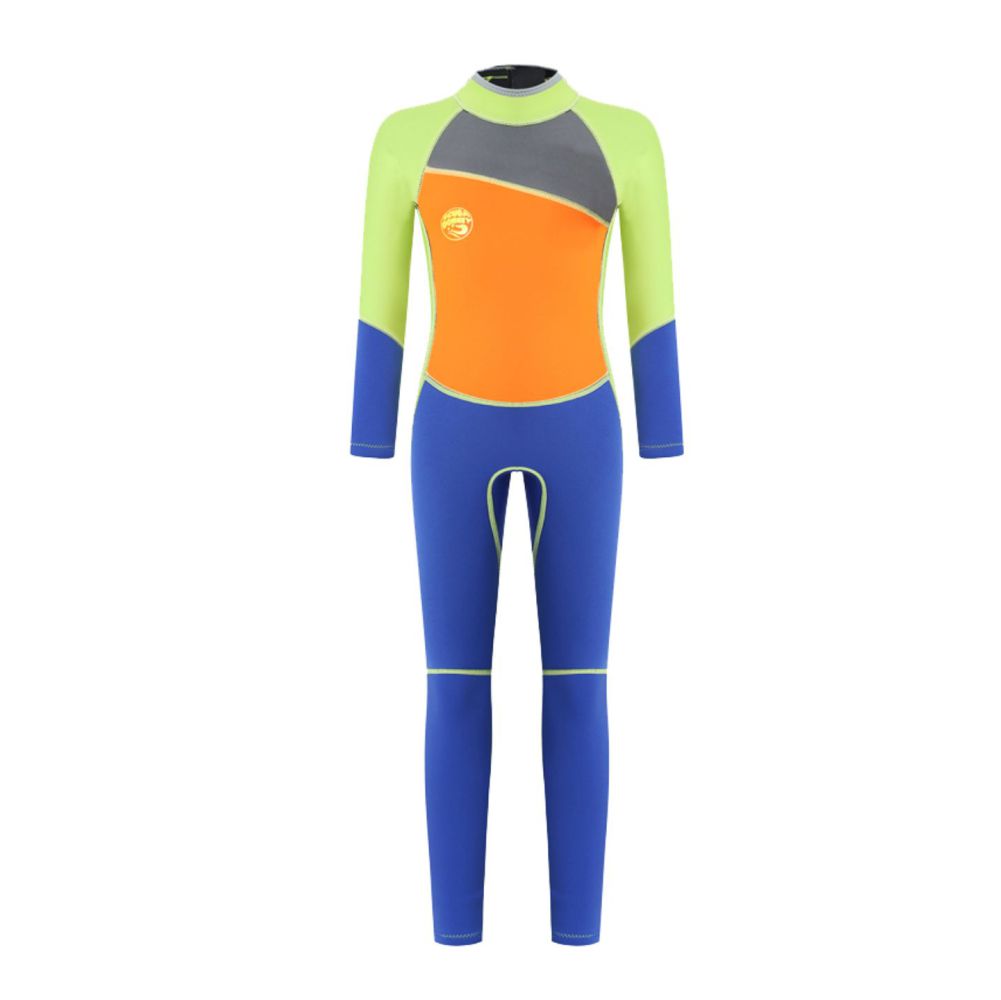 Fluroscent GreenOrangeBlue Full Length Scuba Swimsuit 2.5mm Neoprene Swimwear for water adventures for Teens and Adults