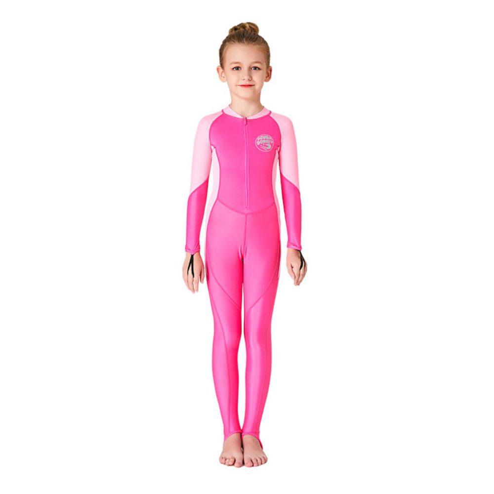 Light Pink and Fuchsia Pink Full Length Swimwear for Kids and Teens