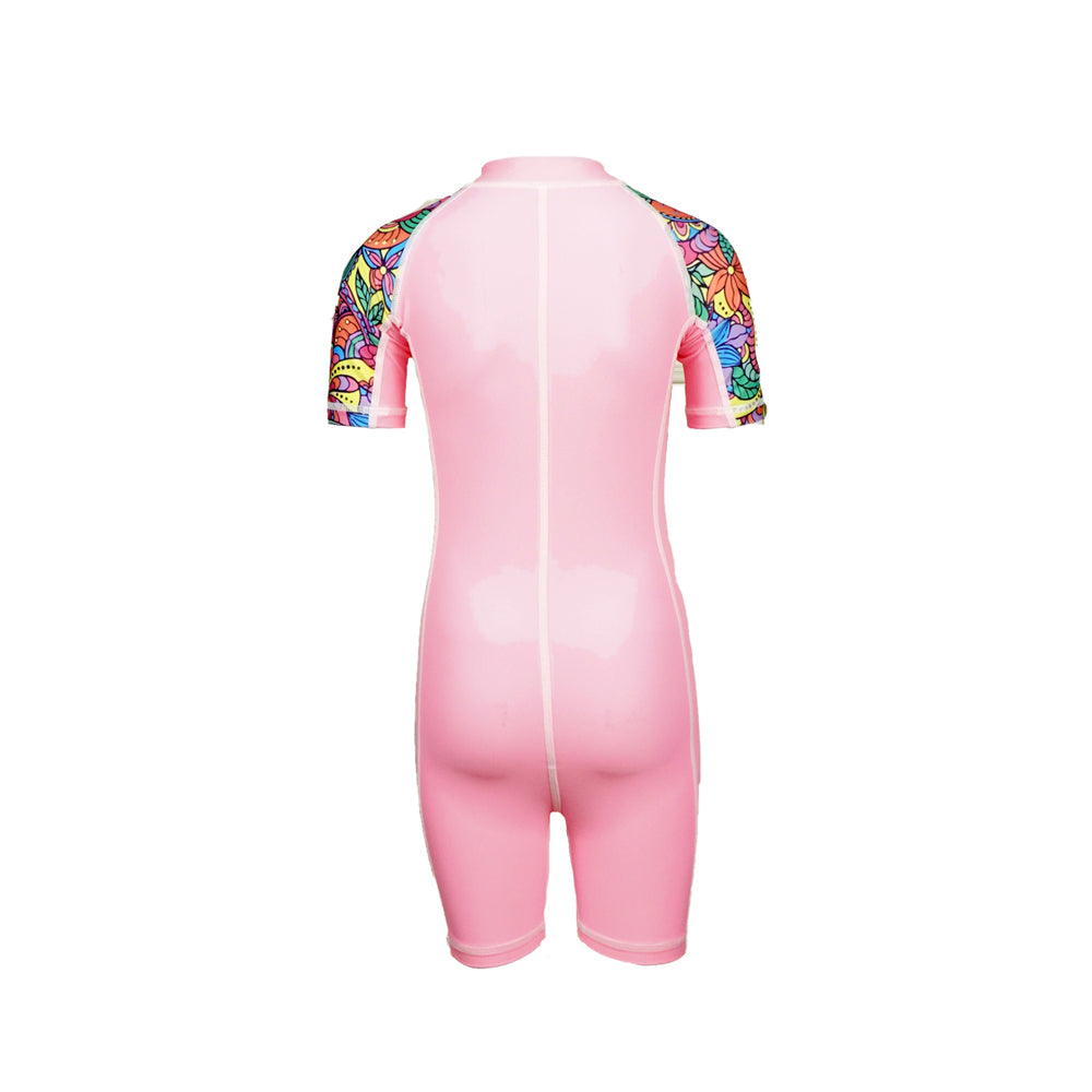 Pink  Mandala Design knee length Swimwear for Kids and Teens-2-3Y