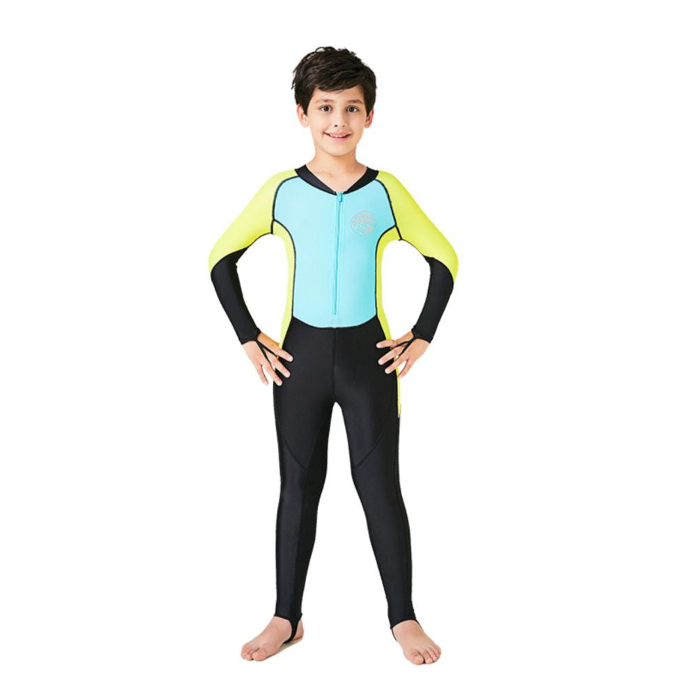 Teal Yellow and Black Full Length Swimwear for Kids and Teens