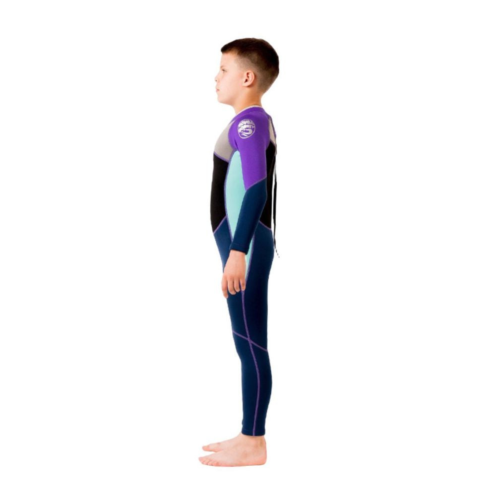 VioletTeal and Black Full Length Scuba Swimsuit 2.5mm Neoprene Swimwear for water adventures for KidsTeens and Adults