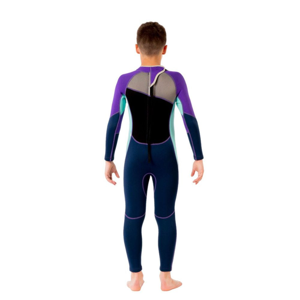 VioletTeal and Black Full Length Scuba Swimsuit 2.5mm Neoprene Swimwear for water adventures for KidsTeens and Adults