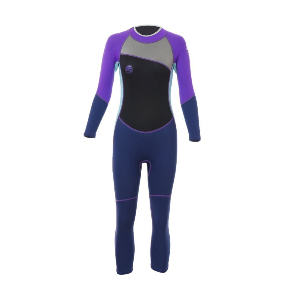 VioletTeal and Black Full Length Scuba Swimsuit 2.5mm Neoprene Swimwear for water adventures for KidsTeens and Adults