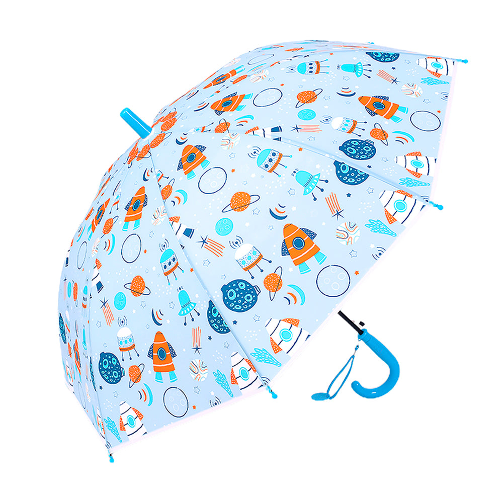 Little Surprise Box Planet Space theme Blue & Orange Umbrella for Kids