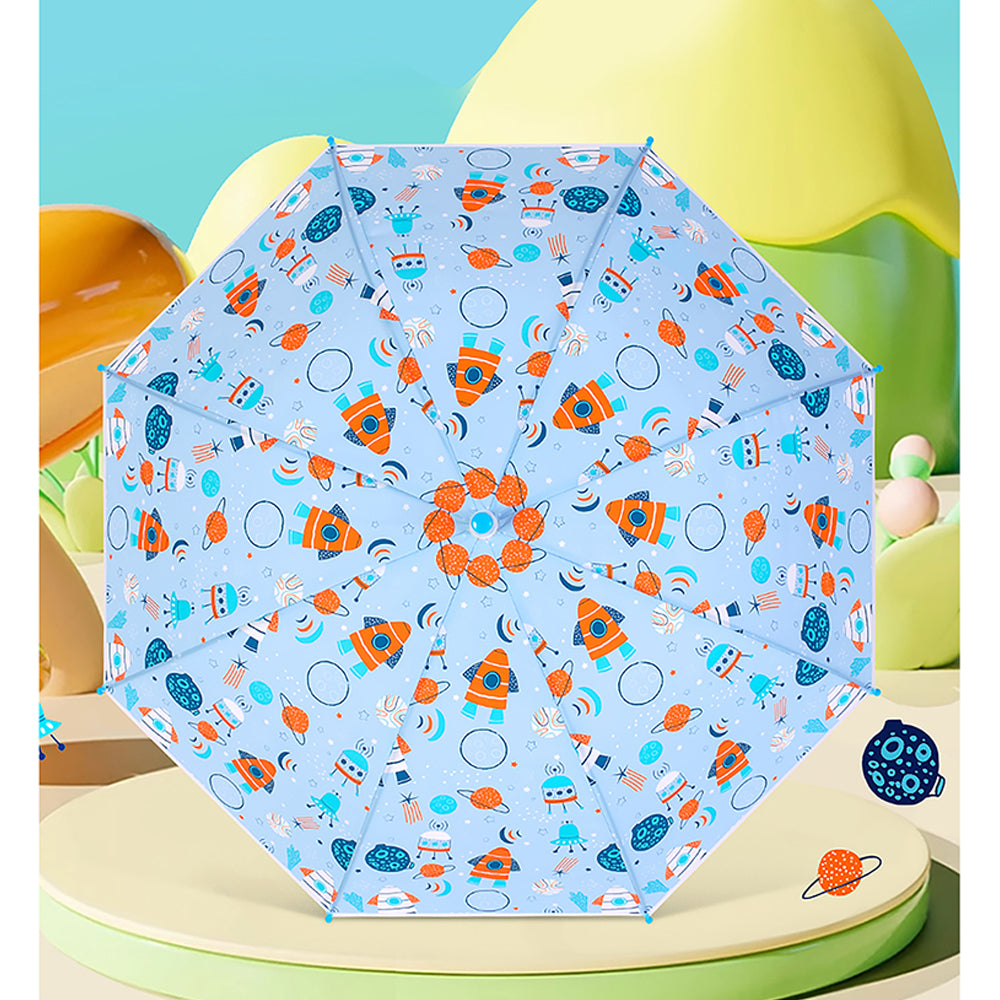 Little Surprise Box Planet Space theme Blue & Orange Umbrella for Kids