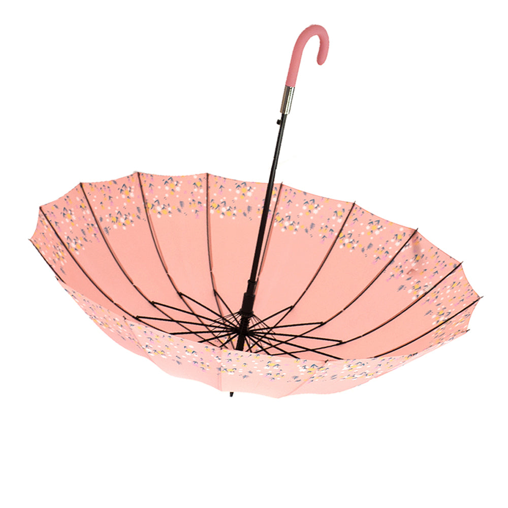 Little Surprise Box Pink Floral border Style Umbrella for Teens and Adults