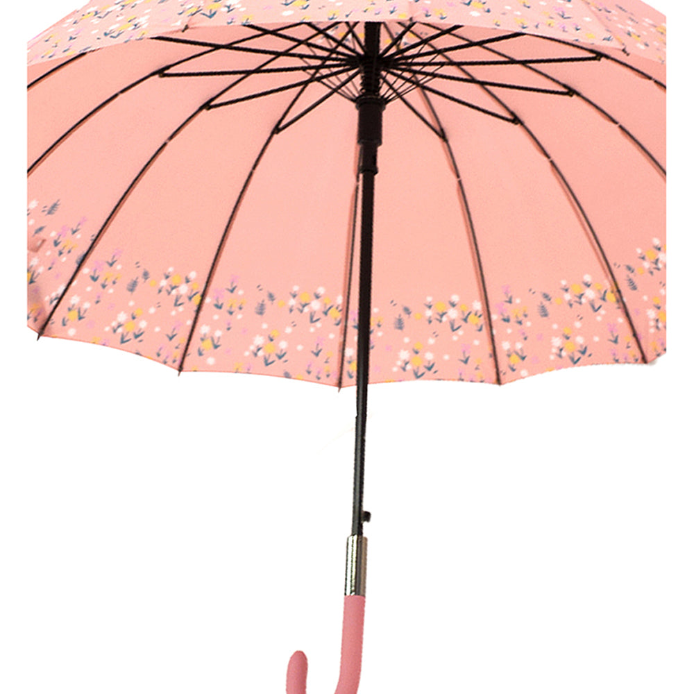 Little Surprise Box Pink Floral border Style Umbrella for Teens and Adults