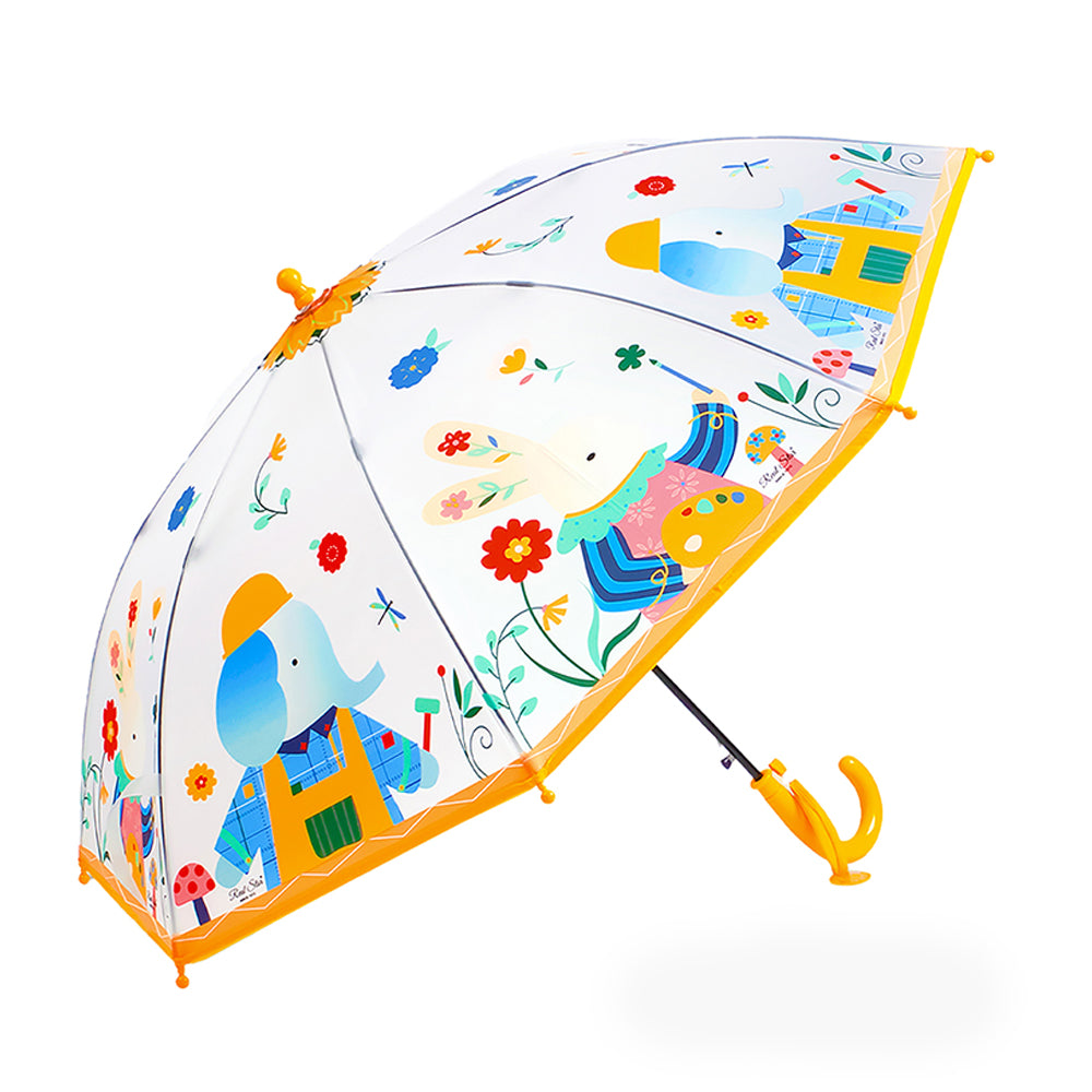 Little Surprise Box Elephant Rabbit Transparent Style Yellow Umbrella for Kids