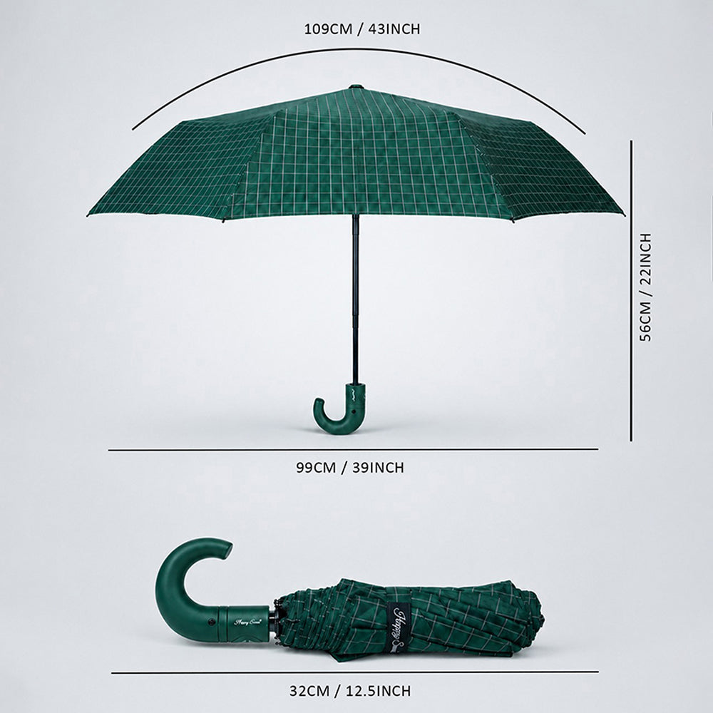 3 Fold Checkered  Auto Open & Close Umbrella for Teens & Adults