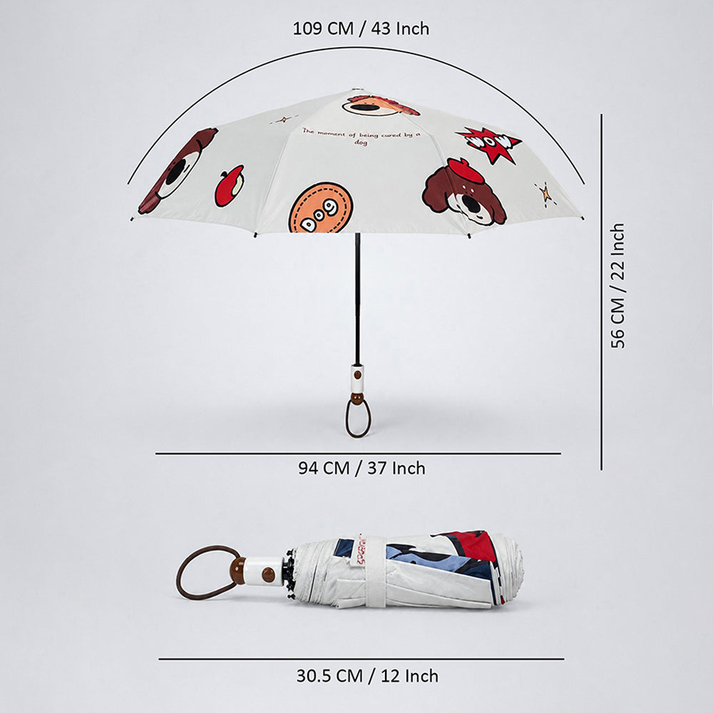 3 Fold Auto Open & Close Rain & Sun Dual Umbrella for Teens & Adults
