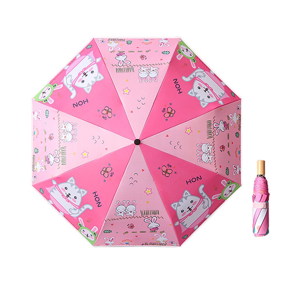 Little Surprise Box 3 fold Catty Umbrella for Kids - Green