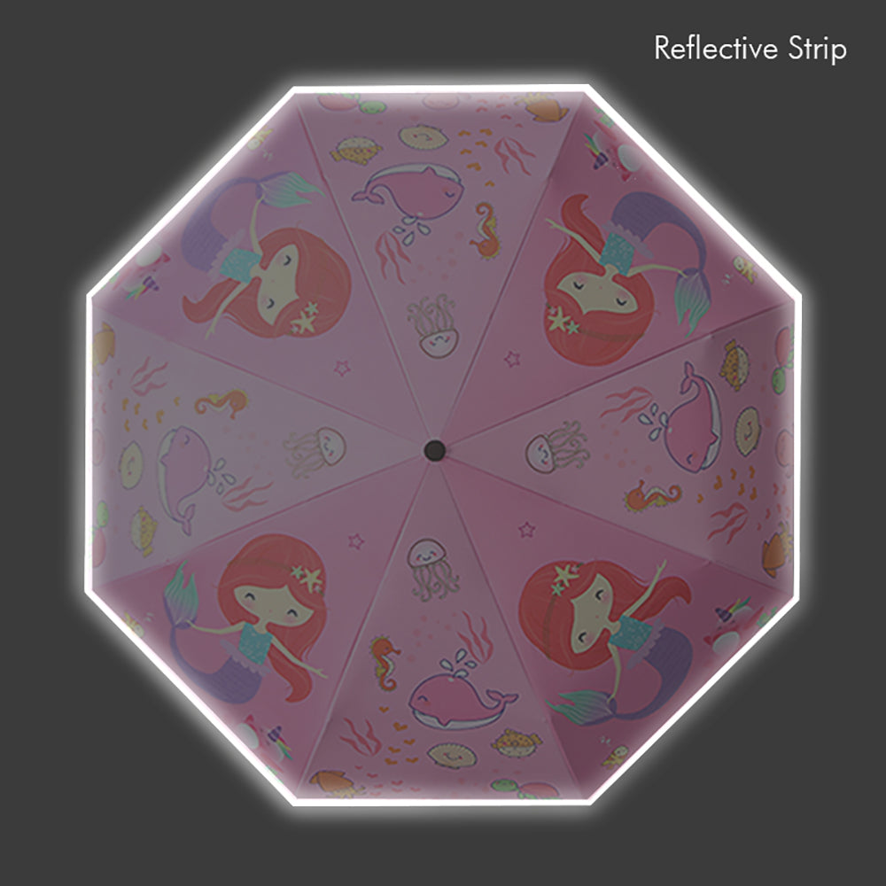 Little Surprise Box, 3-Fold Little Mermaid Theme Rain And All-Season Kids Umbrella 