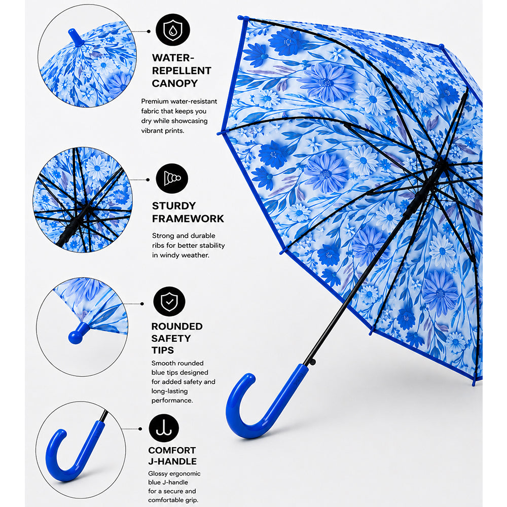 Floral Tile Print Umbrella for Teens & Adults