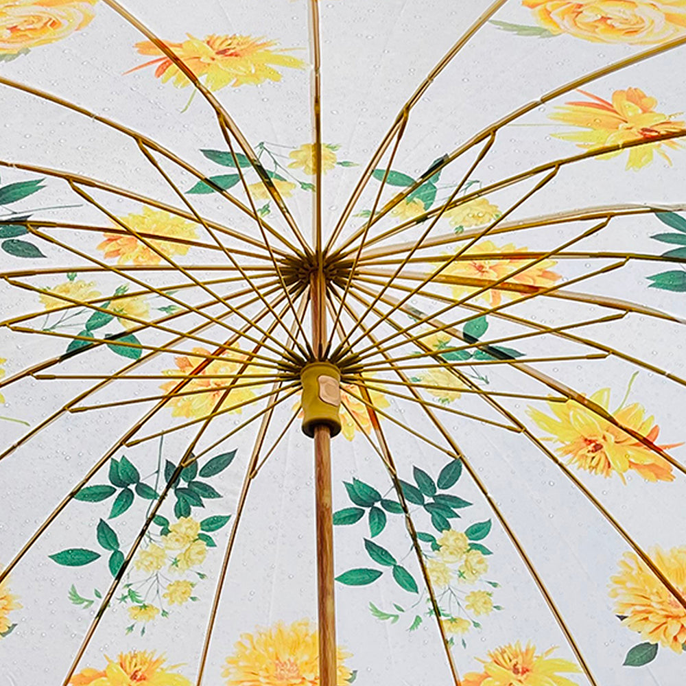 Little Surprise Box, Bright Lemon Flowers, Chinese Canopy Style Rain and All season Umbrella