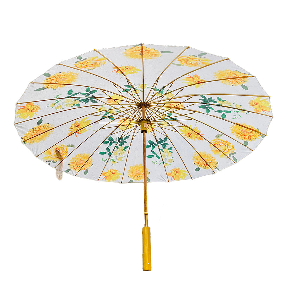 Little Surprise Box, Bright Lemon Flowers, Chinese Canopy Style Rain and All season Umbrella