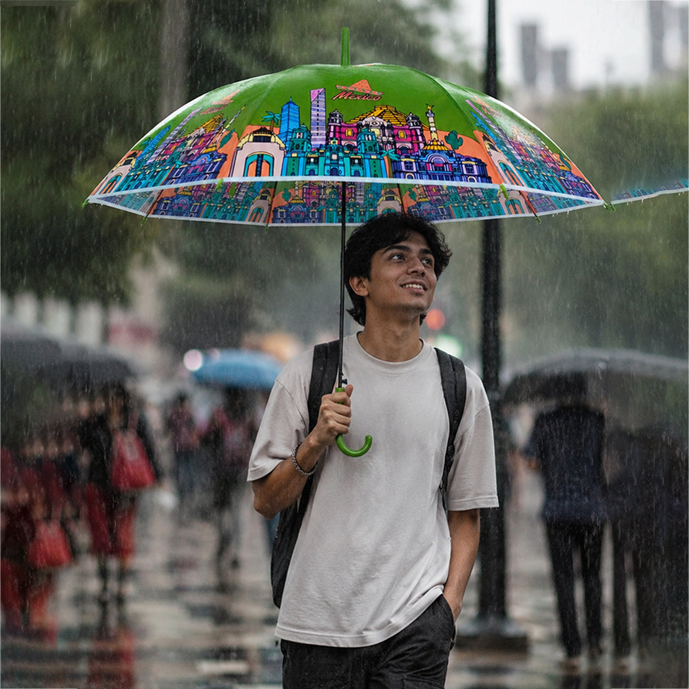 Mexico Landmark Print Umbrella for Teens & Adults