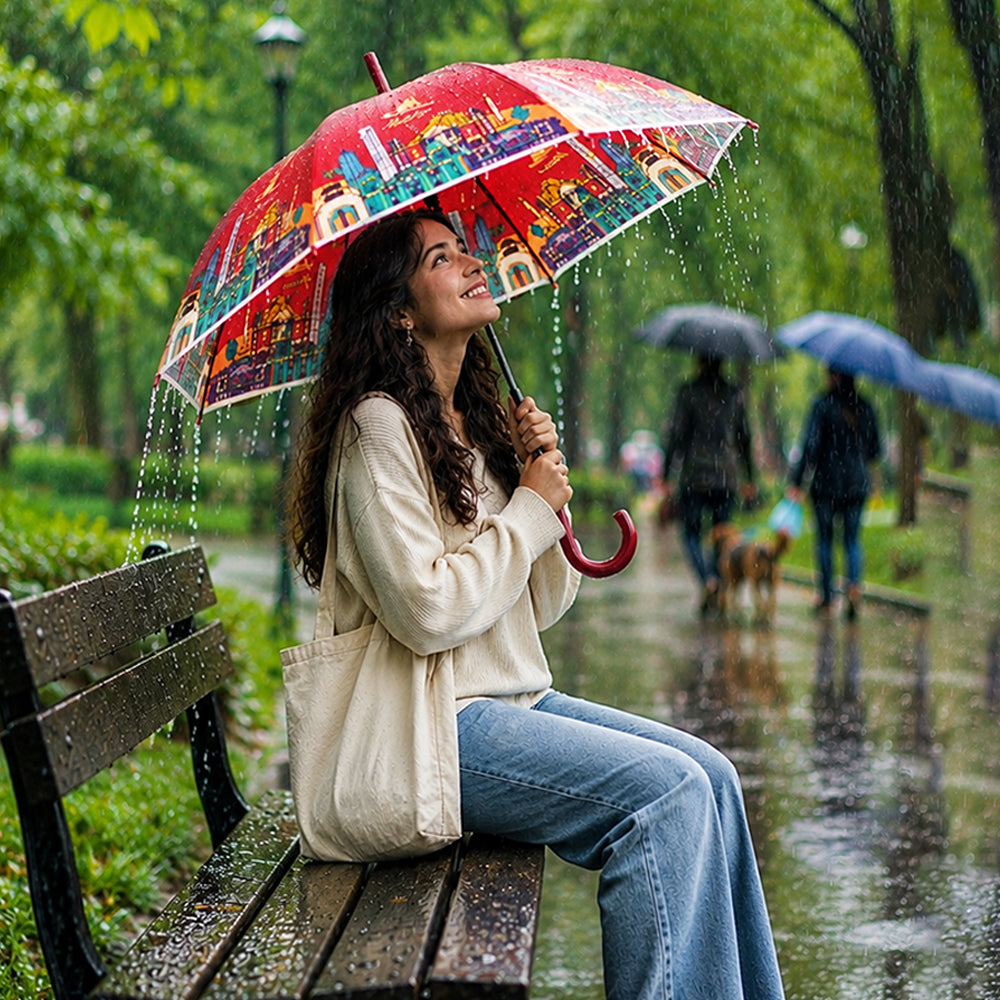 Mexico Landmark Print Umbrella for Teens & Adults