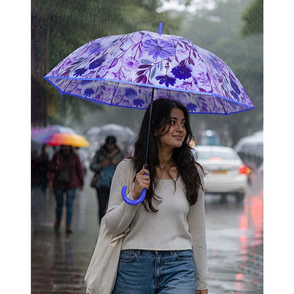 Floral Tile Print Umbrella for Teens & Adults