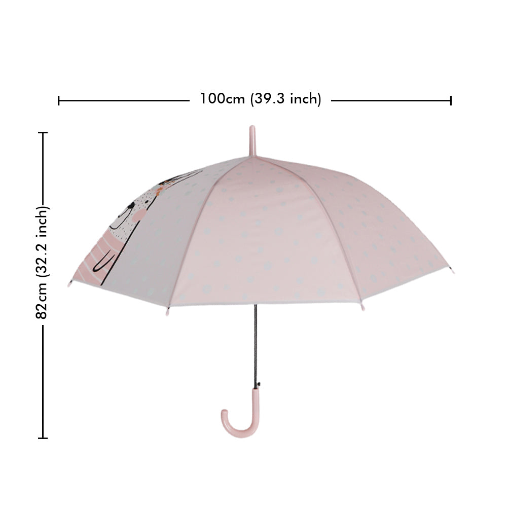 Little Surprise Box Pink Translucent Bunny Hugs, Rain And All-Season Umbrella For Kids & Adults.