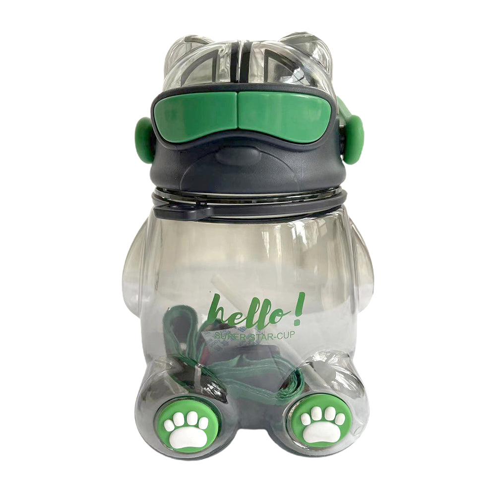 Little Surprise Box Cool Kelly Jo With Headphone Handle Water Bottle, 850Ml For Kids, Green