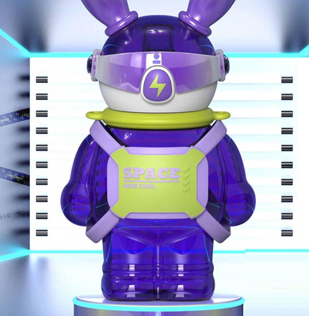 Little Surprise Box Space Bunny Robo Water Bottle For Kids And Adults, Purple