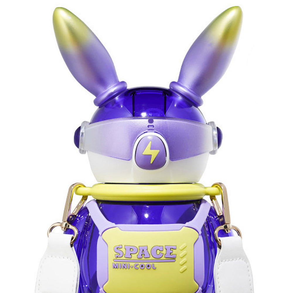 Little Surprise Box Space Bunny Robo Water Bottle For Kids And Adults, Purple