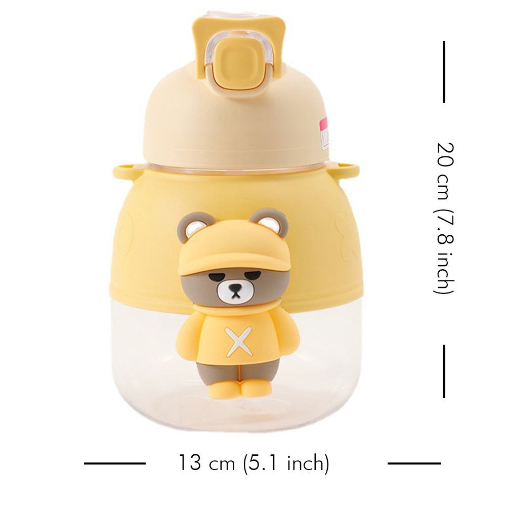 Little Surprise Box Xoxo From Kelly Jo Water Bottle With Handle, 1100 Ml For Kids & Adults,Yellow