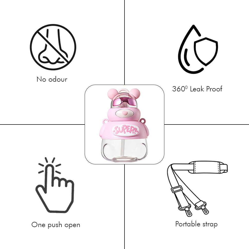 Little Surprise Box, Super Cool Kelly Jo Water Bottle For Kids And Adults, 1200 Ml, Pink