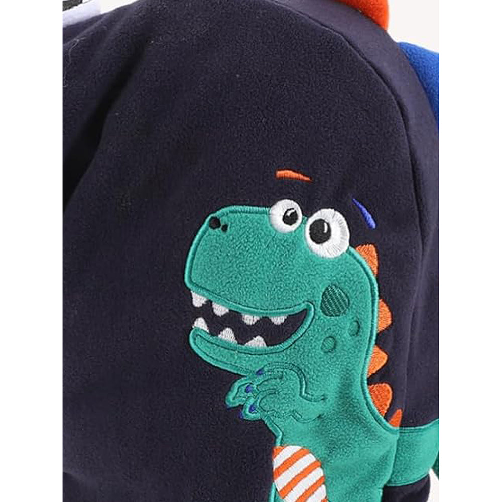 Little Surprise Box Blue Square Dino Fleece Winter Cap covering Mouth, Neck and Head for Minus degree Temperature, 5 yrs and above