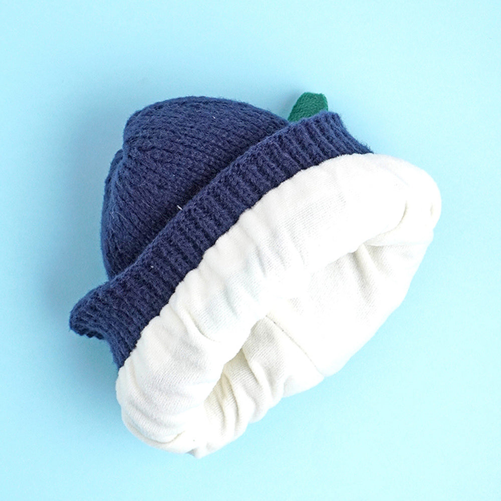 Little Surpise Box Navy 3D Head And Tail Knitten Woolen Winter Cap & Beanie