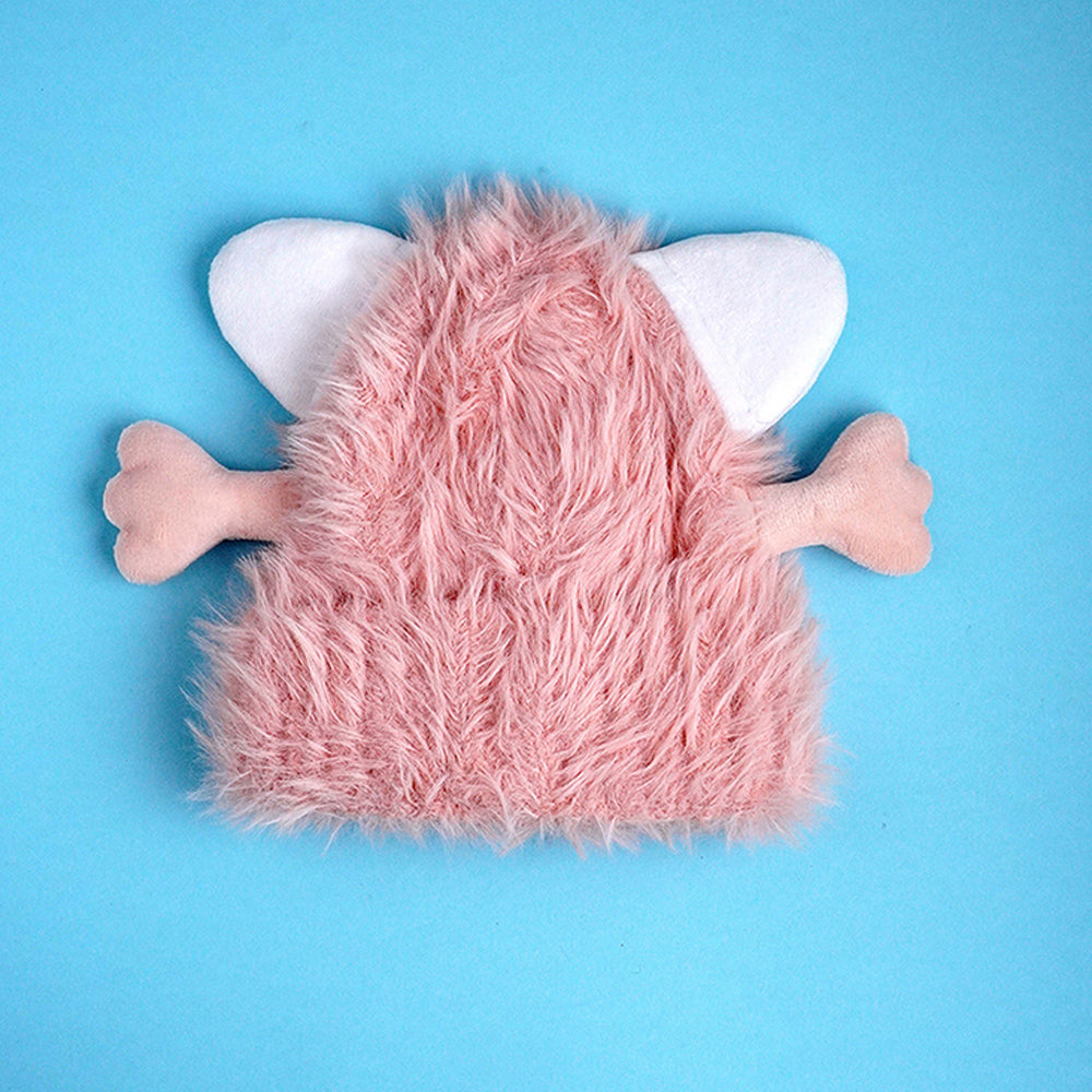 Little Surprise Box Pink Furry Monster 3D Style Winter Cap/Beanie For Kids