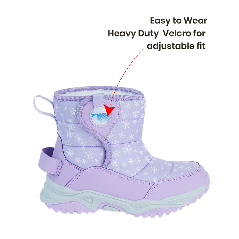 Little Surprise Box, Purple Snowflake Waterproof Winter Snow Boots for Women for Minus Degree Temperature