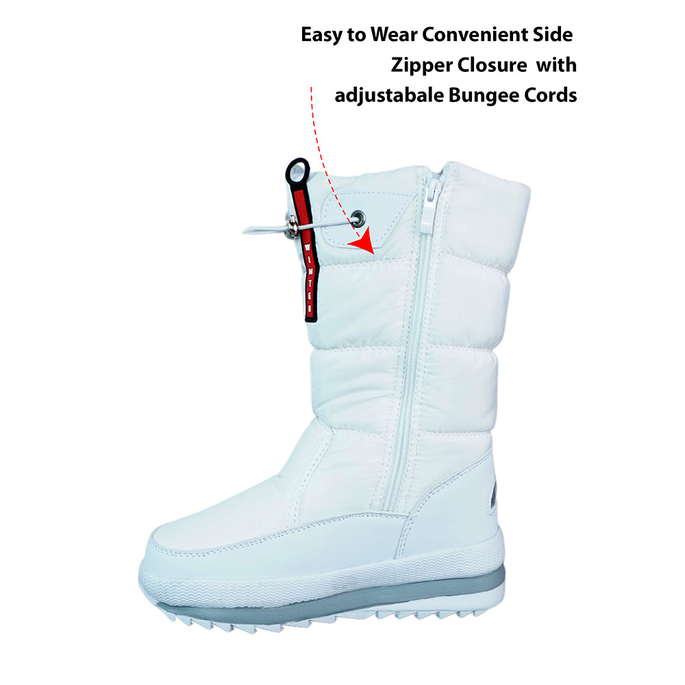 Little Surprise Box, White Angel, High Rise Waterproof Winter Snow Boots for Women for minus temperature