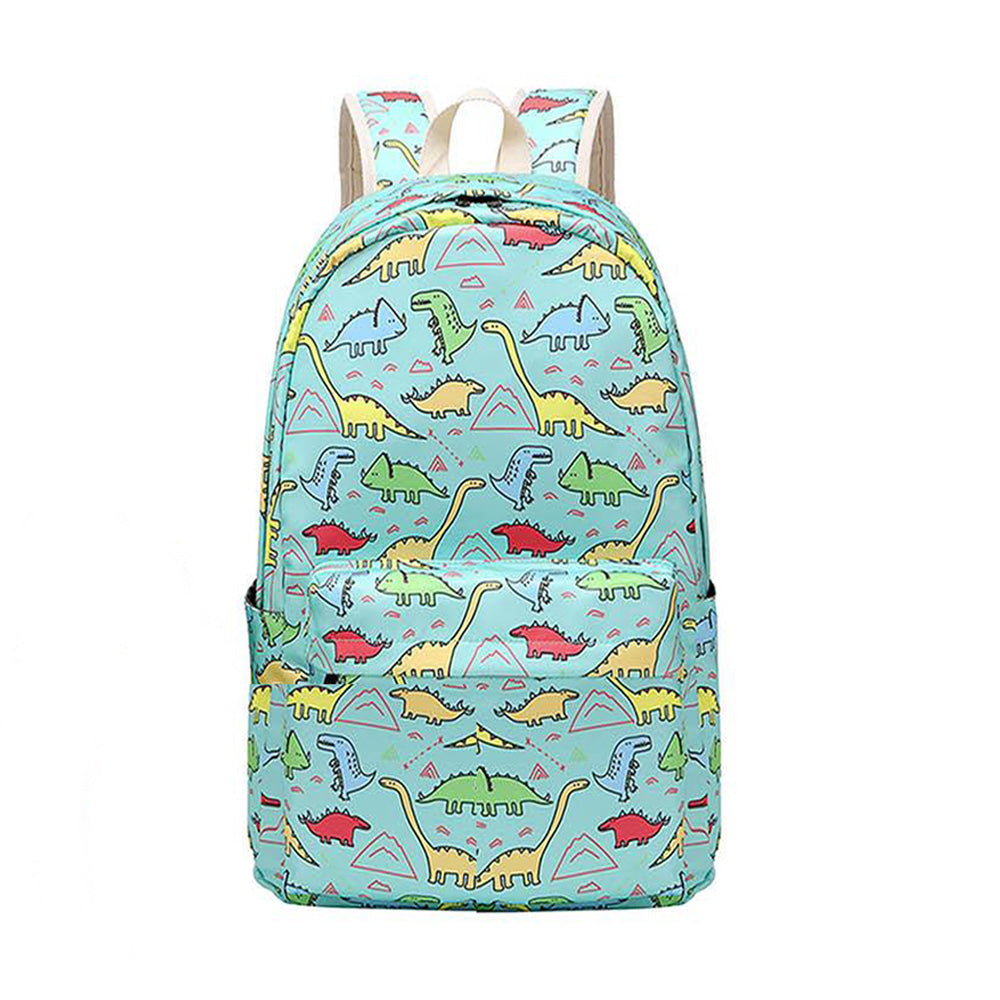 Dino Park 3 Pcs Matching Backpack With Lunch Bag & Stationery Pouch, Mint Green