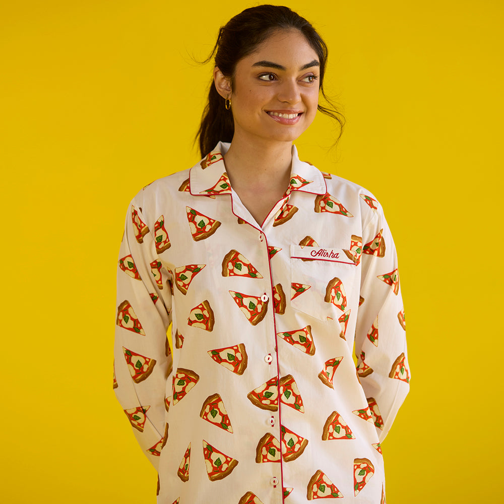 Women Pizza Party Pajama Set