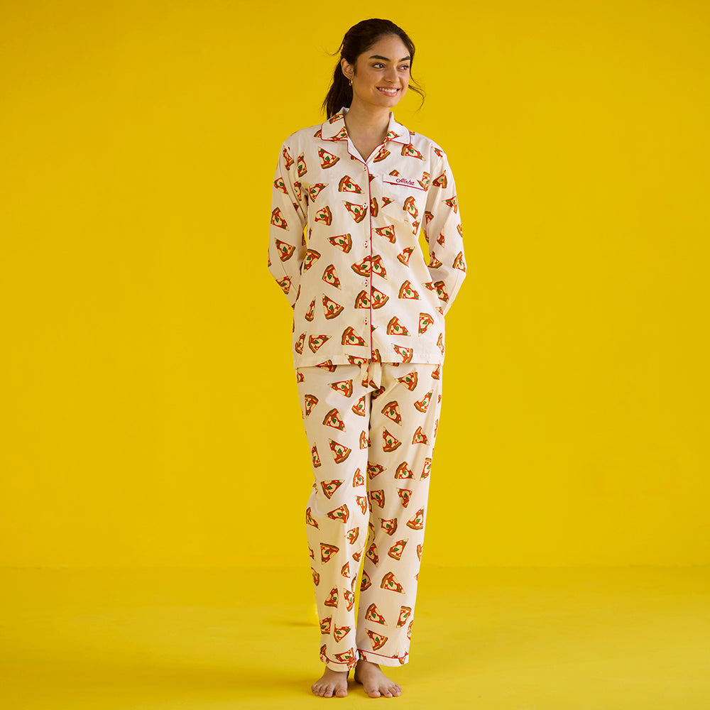 Women Pizza Party Pajama Set