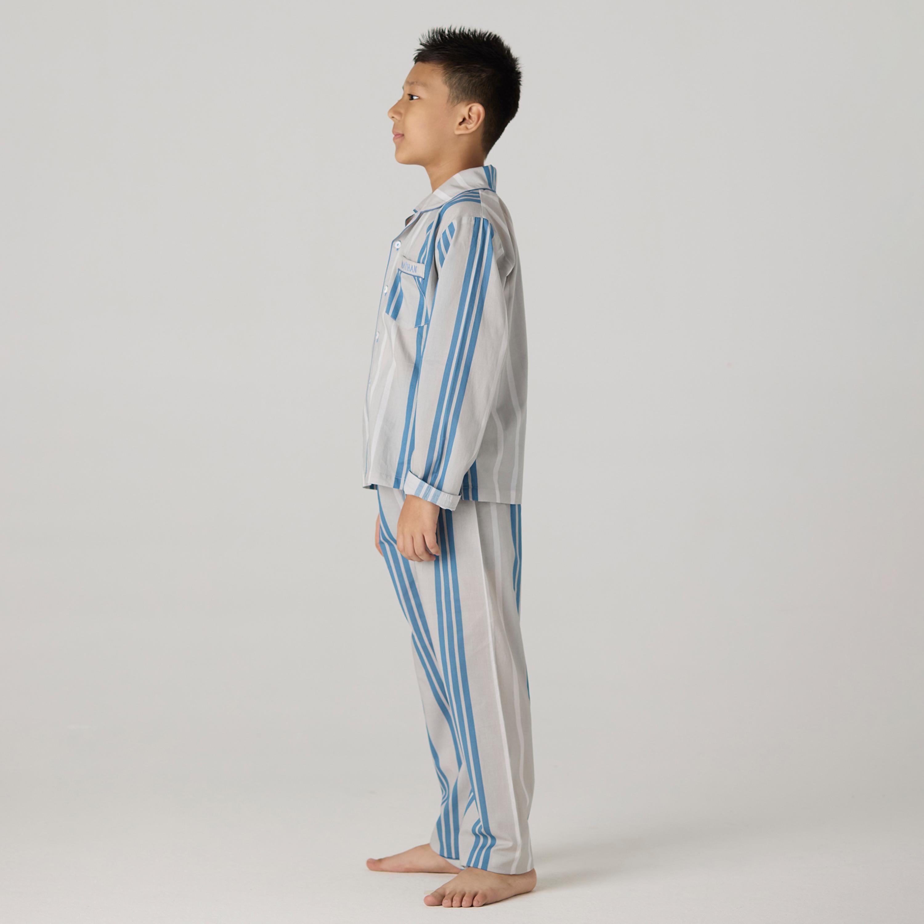 Coastal Striped Pajama Set For Kids