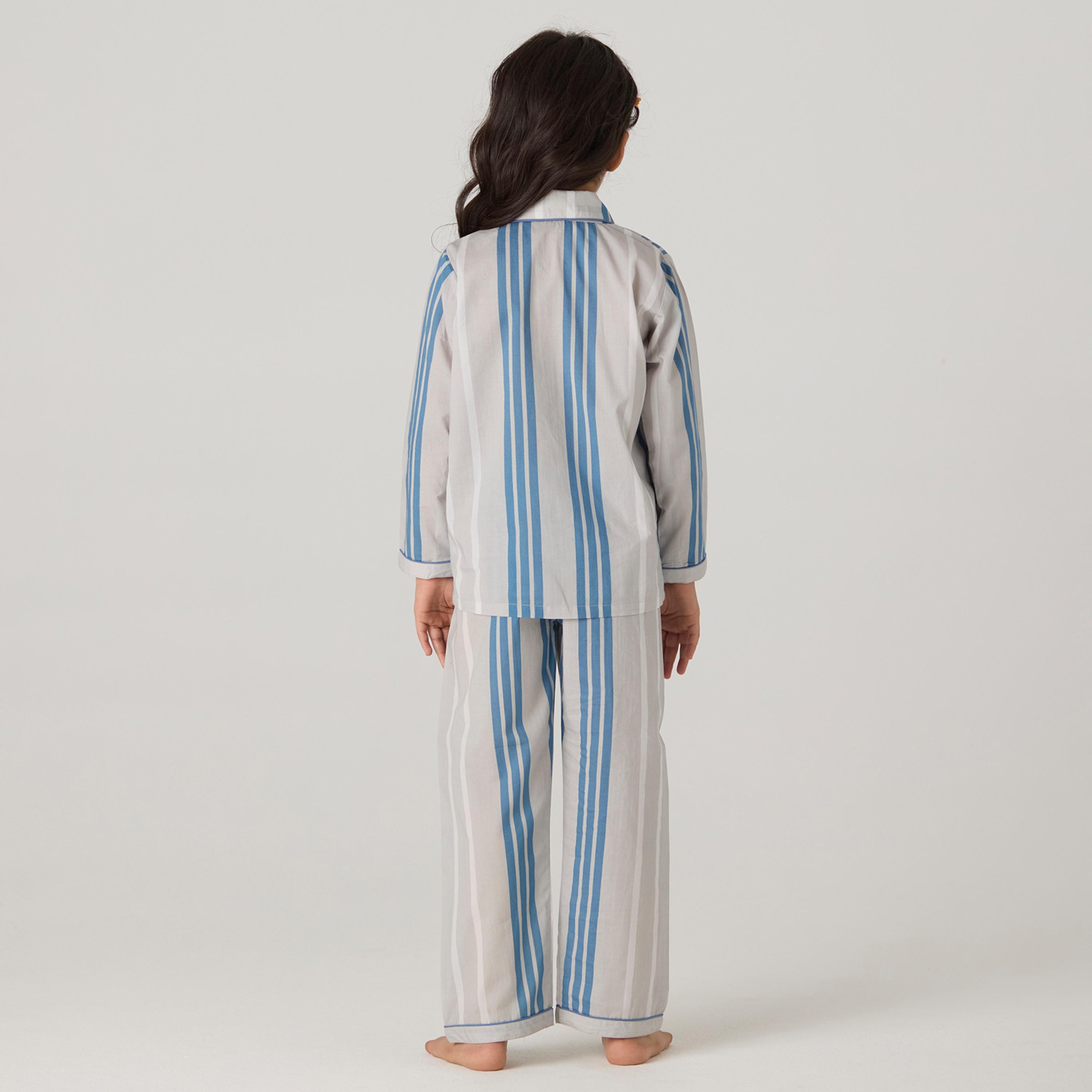 Coastal Striped Pajama Set For Kids