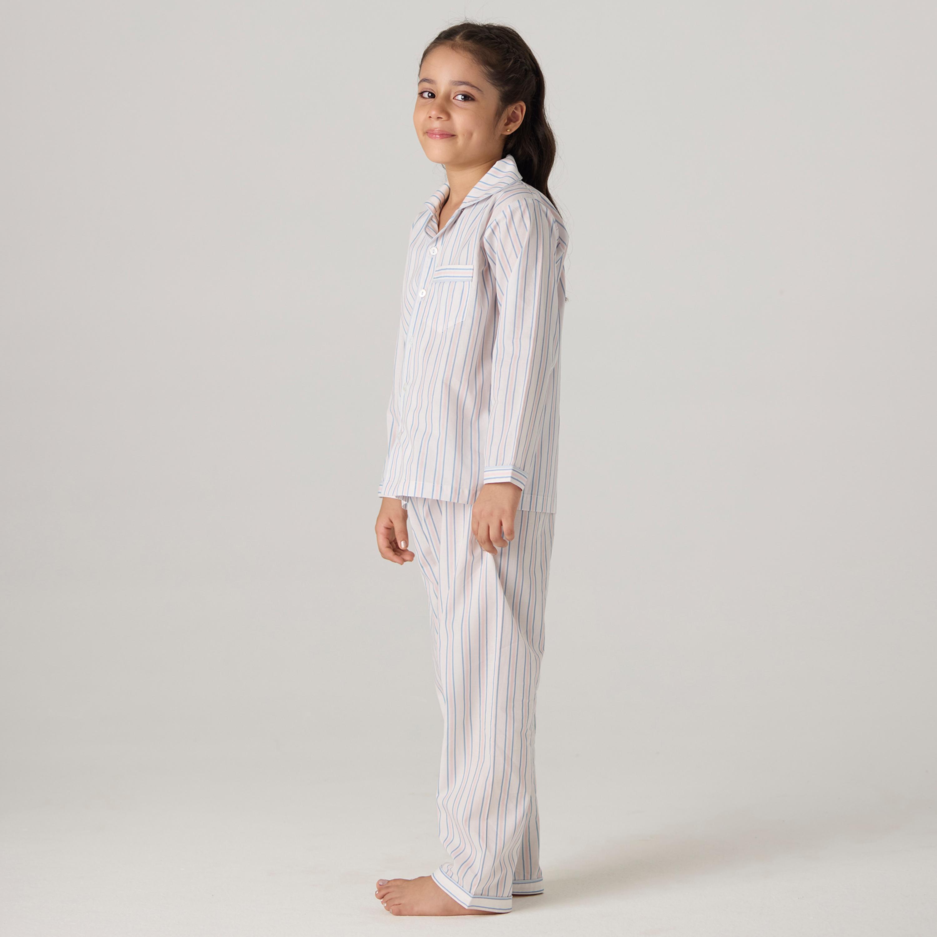 Serene Striped Pajama Set For Kids