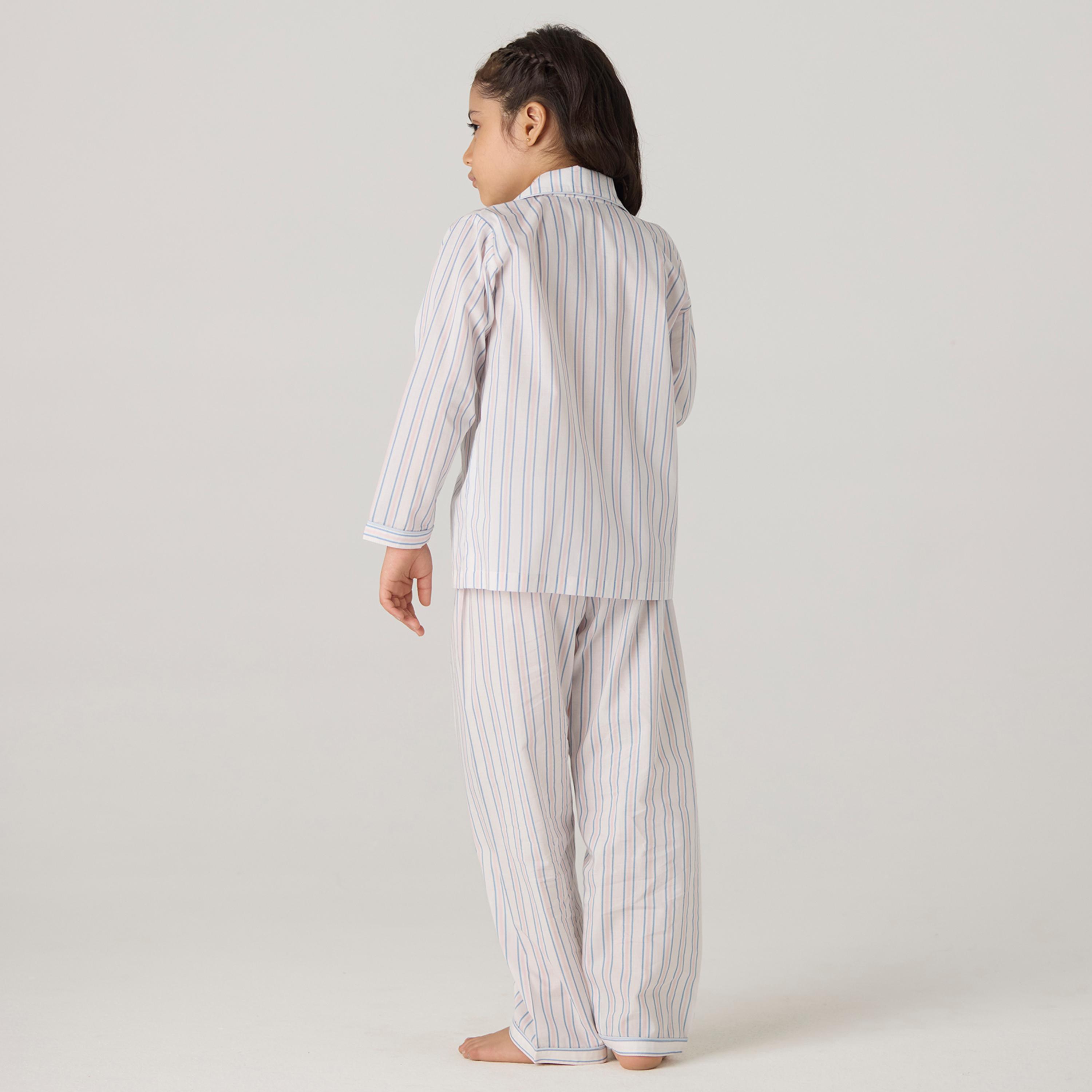 Serene Striped Pajama Set For Kids