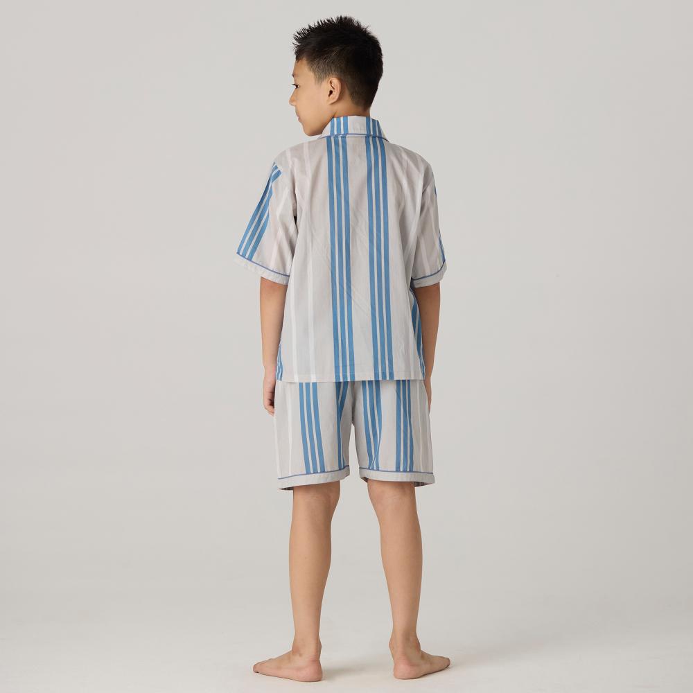 Coastal Striped Shorts Set For Kids