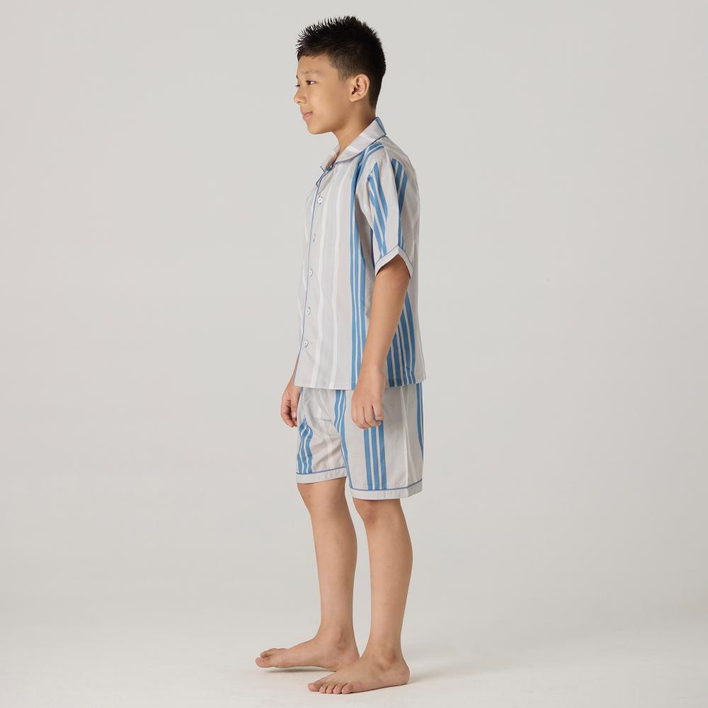 Coastal Striped Shorts Set For Kids