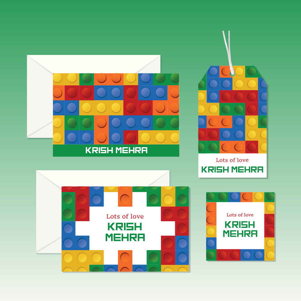 Personalised Stationery Gift Set - Lego, Set of 24 or 48