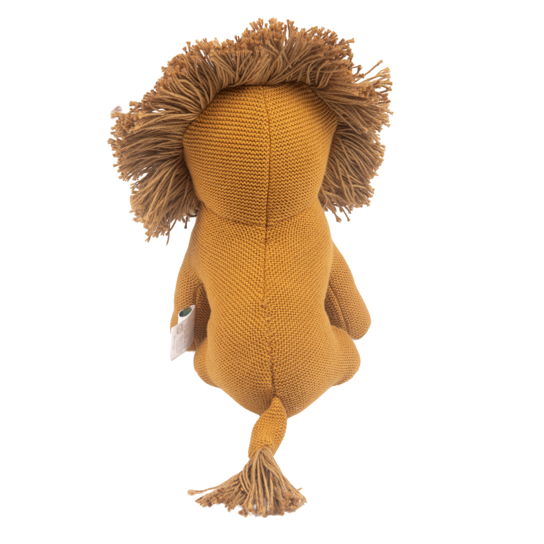 Leo the Lion | Knitted Cotton Animal Plush Toy for Kids