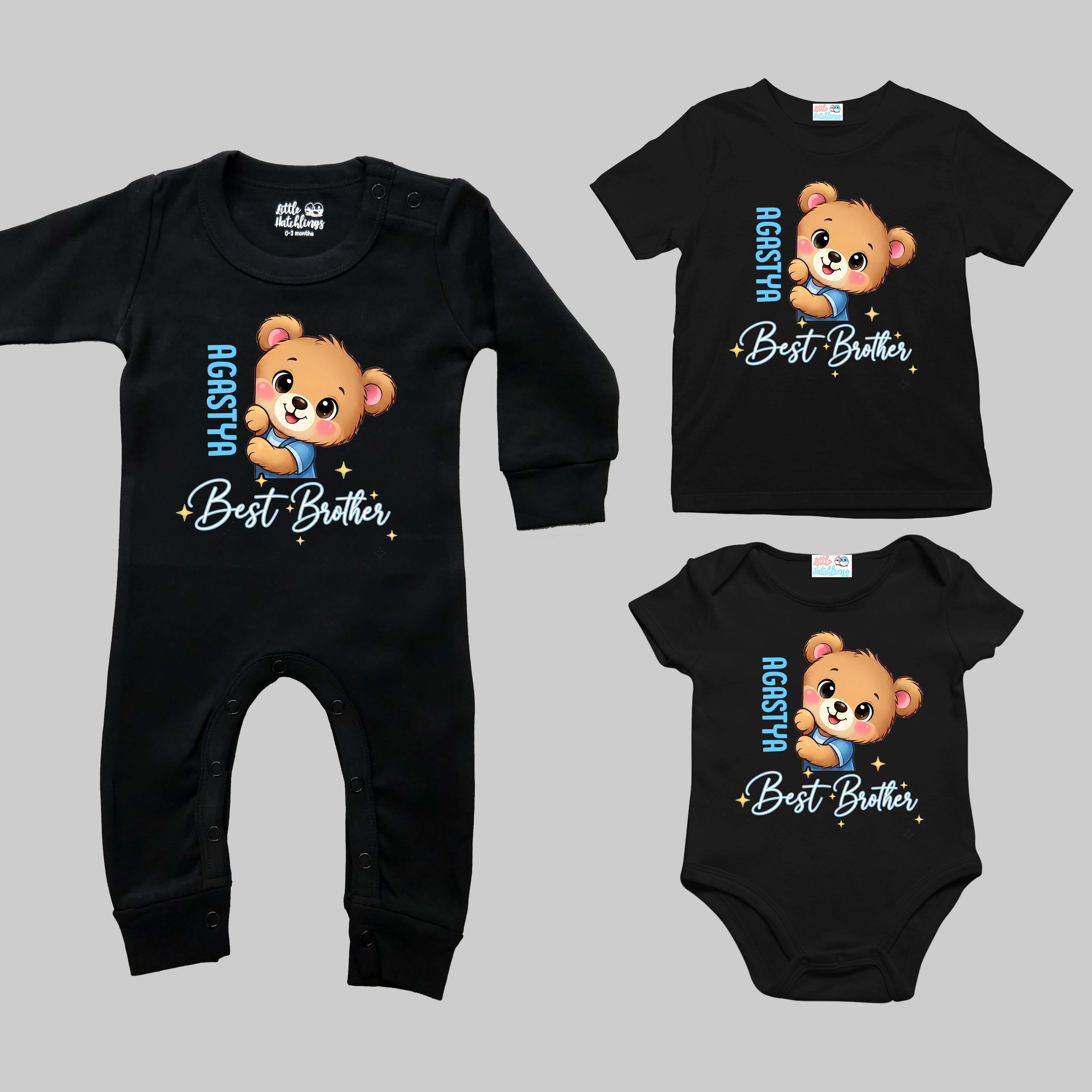 Best Brother & Sister Teddy Bear Rakhi Outfit - Black